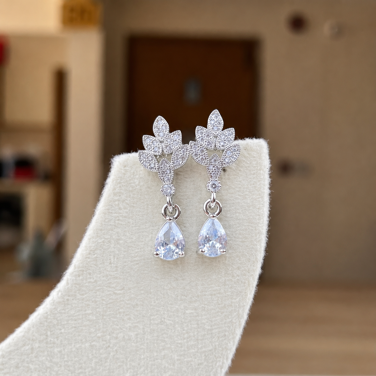Crystal Blossom Drop Earrings