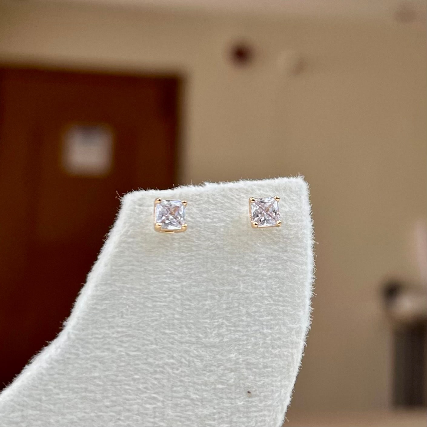 Princess Cut Solitaire Stud Earrings