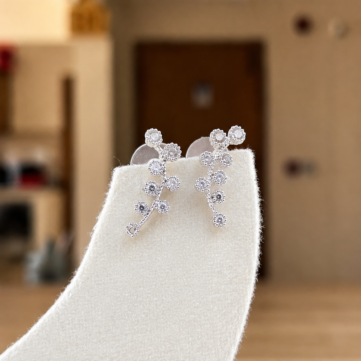 Crystal Blossom Branch Earrings