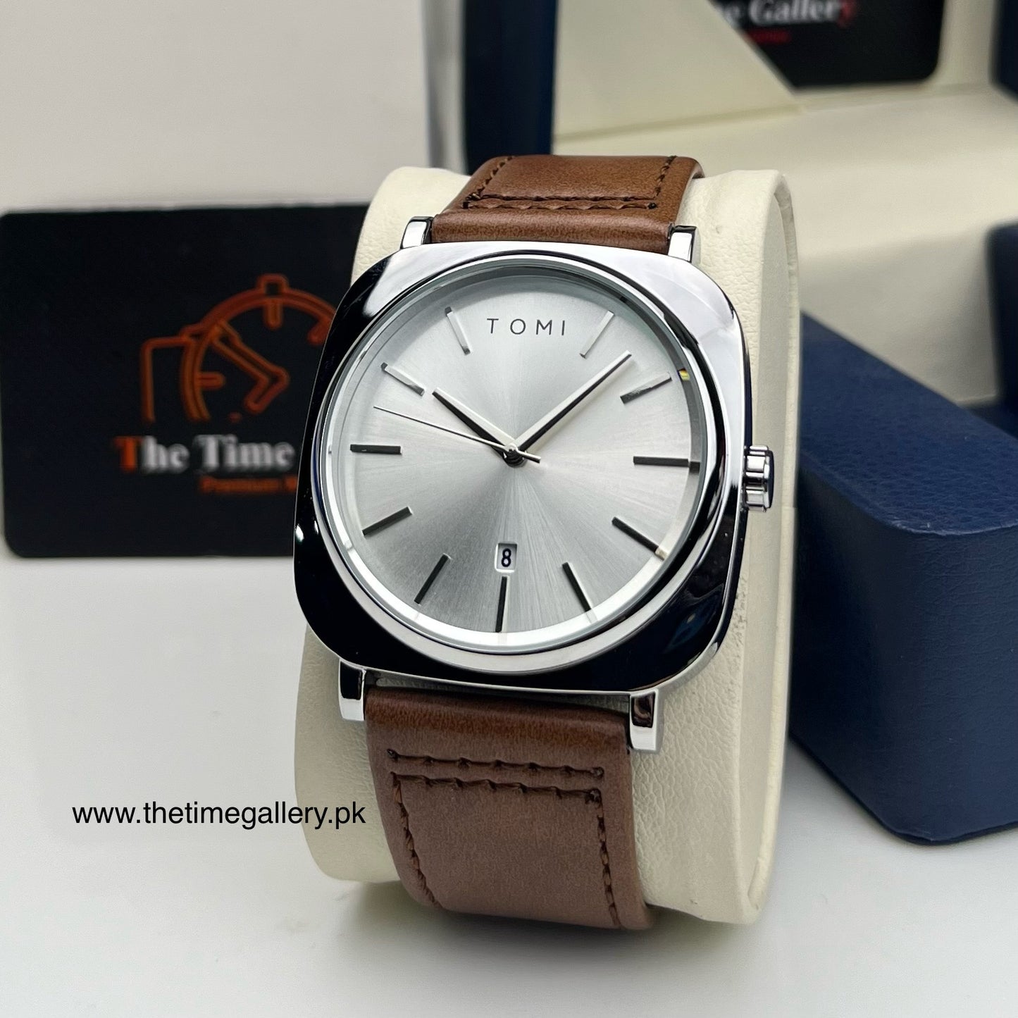 TOMI Men's Watch Quartz Date Leather Strap T-084