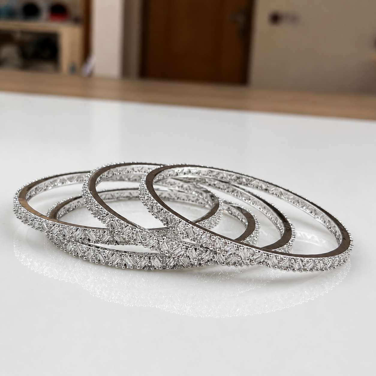 Crystal Embellished Bangle Set
